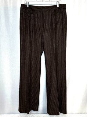Vintage Y2K Banana Republic Women Wool Harrison Pin Striped Pants, Size 12 Lined